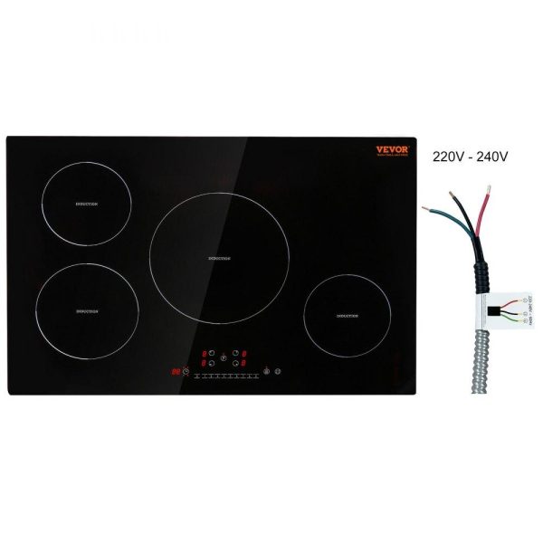 Cooking Equipment | Electric Cooktop, 4 Burners, 30” Induction Stove Top, Built-in Magnetic Cooktop 7500W, 9 Heating Level Multifunctional Burner, LED Touch Screen with Child Lock & Over-Temperature Protection Cooking Equipment Cooking Equipment