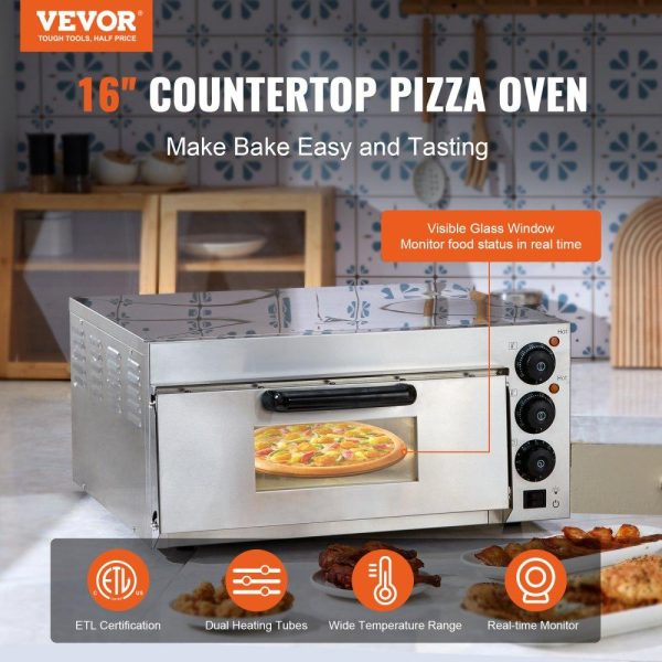 Cooking Equipment | Electric Countertop Pizza Oven 16-inch 1700W with Adjustable Temp and Time Cooking Equipment Cooking Equipment