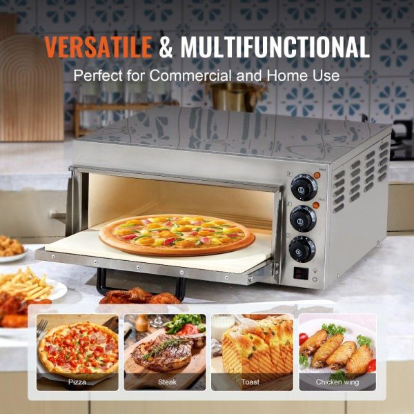 Cooking Equipment | Electric Countertop Pizza Oven 16-inch 1700W with Adjustable Temp and Time Cooking Equipment Cooking Equipment