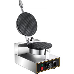 Cooking Equipment | Electric Ice Cream Cone Maker 1200W Commercial Waffle Cone Machine, 110V Stainless Steel Egg Cone Baker w/ Non-Stick Teflon Coating, Temp & Time Control for Restaurant Bakeries Cooking Equipment Cooking Equipment