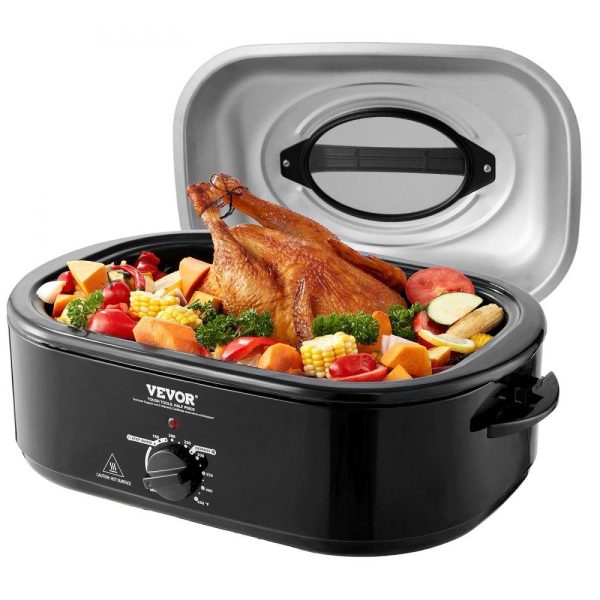 Cooking Equipment | Electric Roaster Oven, 20 QT Turkey Roaster Oven with Self-Basting Lid, 1450W Roaster Oven with Defrost & Warm Function, Adjustable Temperature, Removable Pan & Rack, Fits Turkeys Up to 24LBS Cooking Equipment Cooking Equipment