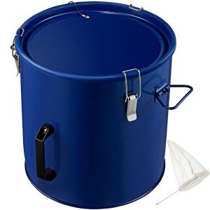 Cooking Equipment | Fryer Grease Bucket 10 Gal Oil Disposal Caddy Steel Fryer Oil Bucket w/Rust-proof Coating 37.9L Oil Transport Container w/Lid & Lock Clips Oil Caddy w/Filter Bag For Hot Cooking Oil Filtering Cooking Equipment Cooking Equipment