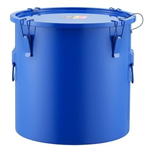 Cooking Equipment | Fryer Grease Bucket, 8 Gal Oil Disposal Caddy Carbon Steel Fryer Oil Bucket with Rust-Proof Coating, Oil Transport Container with Lid, Lock Clips, Filter Bag for Hot Cooking Oil Filtering, Blue Cooking Equipment Cooking Equipment