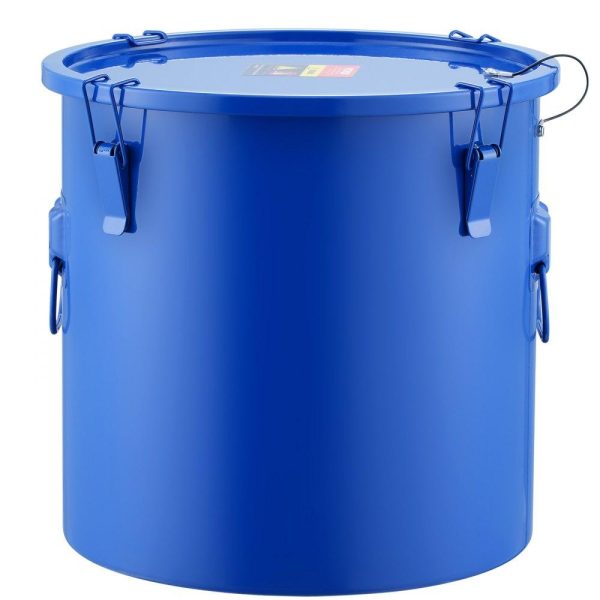 Cooking Equipment | Fryer Grease Bucket, 8 Gal Oil Disposal Caddy Carbon Steel Fryer Oil Bucket with Rust-Proof Coating, Oil Transport Container with Lid, Lock Clips, Filter Bag for Hot Cooking Oil Filtering, Blue Cooking Equipment Cooking Equipment