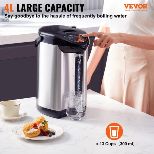 Cooking Equipment | Hot Water Dispenser, Adjustable 4 Temperatures Water Boiler and Warmer, 304 Stainless Steel Countertop Water Heater, 3-Way Dispense for Tea, Coffee and Baby Formula, 4L/135 oz Cooking Equipment Cooking Equipment