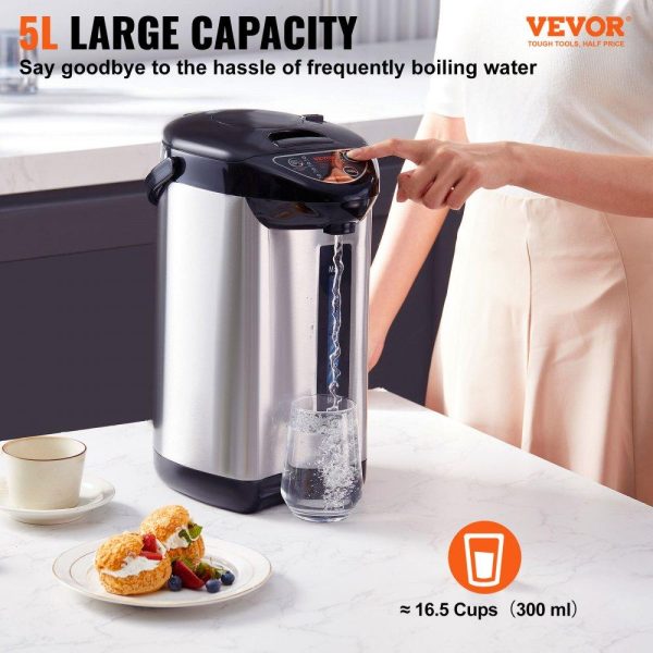 Cooking Equipment | Hot Water Dispenser, Adjustable 4 Temperatures Water Boiler and Warmer, 304 Stainless Steel Countertop Water Heater, 3-Way Dispense for Tea, Coffee and Baby Formula, 5L/169 oz Cooking Equipment Cooking Equipment