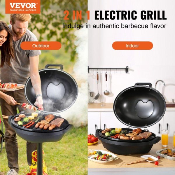 Cooking Equipment | Indoor/Outdoor Electric Grill, 1800W 200sq.in Electric BBQ Grill with Zone Grilling Surface, Removable Stand, Non-stick Patio Grill with Adjustable Temperature for Party Camping Yard Cooking Equipment Cooking Equipment