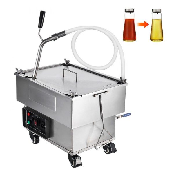 Cooking Equipment | Mobile Fryer Filter, 18L Oil Tank Capacity, Oil Filtration System with 10 L/min Oil Filtration Speed, Mobile Frying Oil Filtering System with Swivel Wheels, Oil Hose for Restaurant Burger Stores Cooking Equipment Cooking Equipment