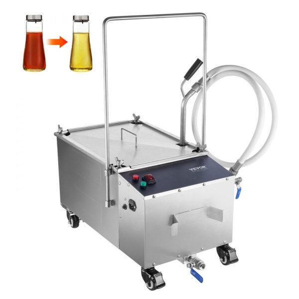 Cooking Equipment | Mobile Fryer Filter, 38L Oil Tank Capacity, Oil Filtration System with 10 L/min Oil Filtration Speed, Mobile Frying Oil Filtering System with Swivel Wheels, Oil Hose for Restaurant Burger Stores Cooking Equipment Cooking Equipment