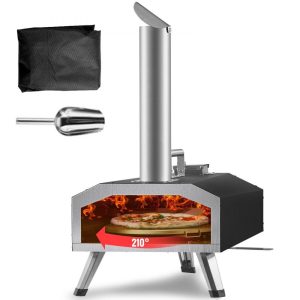 Cooking Equipment | Multi-fuel Outdoor Pizza Oven, 12 inch Wood Fired & Gas Pizza Maker with Rotating Pizza Stone, Propane Pellet Dual Fuel Pizza Grill for Backyard, Portable Pizza Ovens for Outside, CSF Certified Cooking Equipment Cooking Equipment