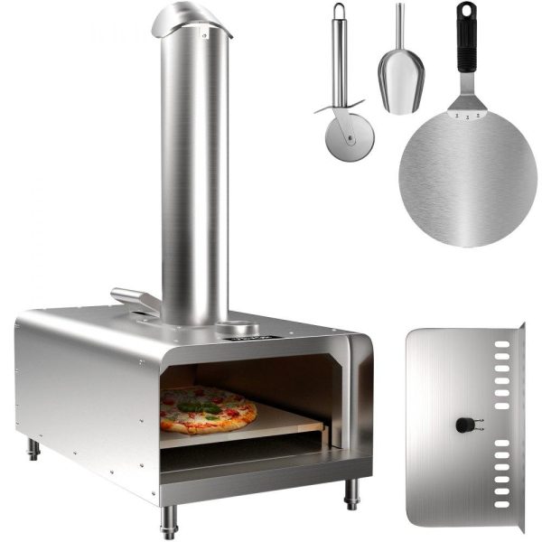 Cooking Equipment | Outdoor Pizza Oven 12″, Wood Fired Ovens, Stainless Steel Portable Pizza Oven, Wood Pellet Burning Pizza Maker Ovens with Accessories for Outdoor Cooking (Rectangle) Cooking Equipment Cooking Equipment