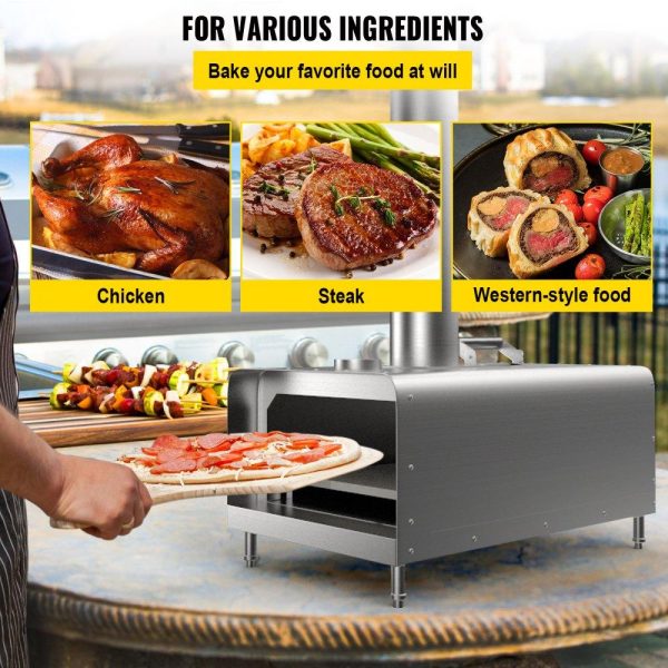 Cooking Equipment | Outdoor Pizza Oven 12″, Wood Fired Ovens, Stainless Steel Portable Pizza Oven, Wood Pellet Burning Pizza Maker Ovens with Accessories for Outdoor Cooking (Rectangle) Cooking Equipment Cooking Equipment