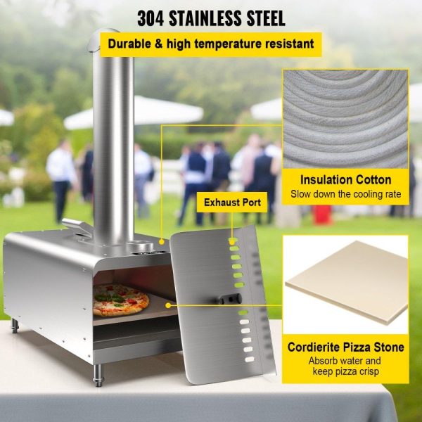 Cooking Equipment | Outdoor Pizza Oven 12″, Wood Fired Ovens, Stainless Steel Portable Pizza Oven, Wood Pellet Burning Pizza Maker Ovens with Accessories for Outdoor Cooking (Rectangle) Cooking Equipment Cooking Equipment