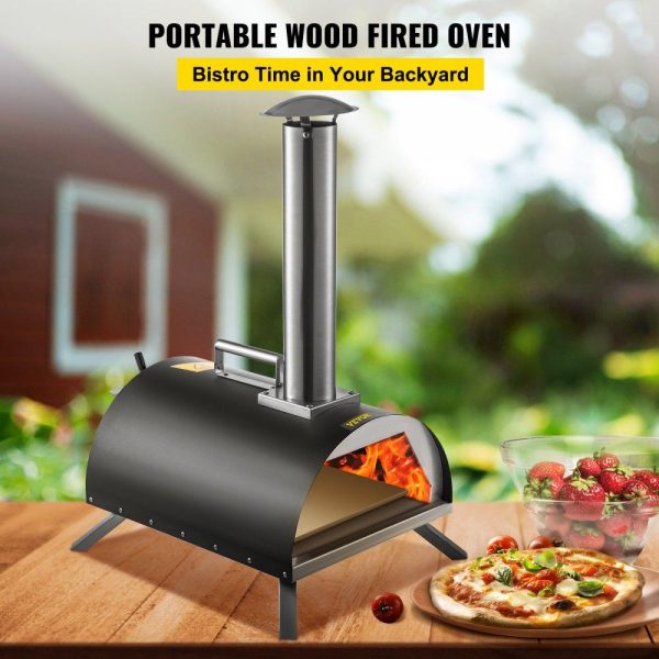 Cooking Equipment | Outdoor Pizza Oven 12″,Wood Fired Oven with Feeding Port,Wood Pellet Burning Pizza Maker Ovens 932℉Max Temperature Stainless Steel Portable Pizza Ovens with Accessories for Outdoor Cooking. Cooking Equipment Cooking Equipment