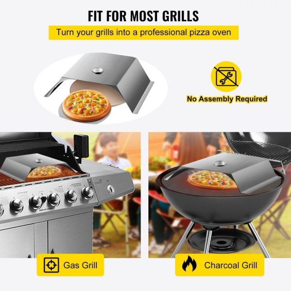 Cooking Equipment | Pizza Oven Kit, Stainless Steel Grill Pizza Oven, Pizza Maker Kit for Most 22″ Charcoal Grilll, Grill Pizza Oven Kit Including Pizza Chamber, 13″ Round Pizza Stone, 10 x 11.8 inch Pizza Peel Cooking Equipment Cooking Equipment