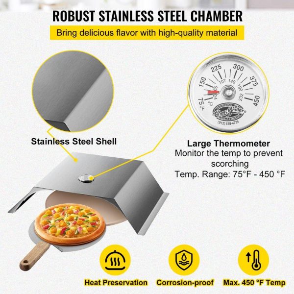 Cooking Equipment | Pizza Oven Kit, Stainless Steel Grill Pizza Oven, Pizza Maker Kit for Most 22″ Charcoal Grilll, Grill Pizza Oven Kit Including Pizza Chamber, 13″ Round Pizza Stone, 10 x 11.8 inch Pizza Peel Cooking Equipment Cooking Equipment