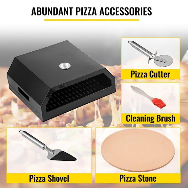 Cooking Equipment | Pizza Oven Kit,Stainless Steel Portable Pizza Oven for Gas, Pizza Oven Set with Professional Pizza Baking Tools Including 12″ Cordierite Pizza Stone, Pizza Shovel, Pizza Cutter, Thermometer. Cooking Equipment Cooking Equipment