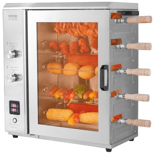 Cooking Equipment | Shawarma Grill Machine, 5 Strings of Barbecue Capacity, Chicken Shawarma Cooker Machine with 2 Burners, Gas Vertical Broiler Gyro Rotisserie Oven Doner Kebab Machine, for Home Restaurant Kitchen Cooking Equipment Cooking Equipment