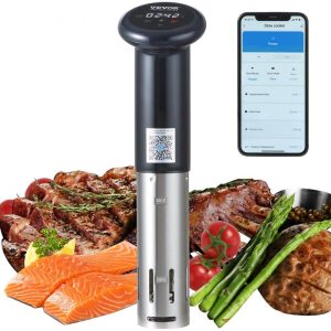 Cooking Equipment | Sous Vide Machine, Bluetooth Wi-Fi Connect App Control Sous Vide Cooker, 1200W Immersion Circulator, Digital Display Control, 86-203℉ Temperature and Timer, IPX7 Waterproof, Fast Heating Cooking Equipment Cooking Equipment