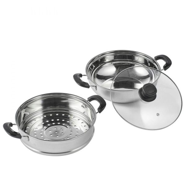 Cooking Equipment | Steamer Pot, 11in/28cm Steamer Pot for Cooking with 3QT Stock Pot and Vegetable Steamer, Food-Grade 304 Stainless Steel Food Steamer Cookware with Lid for Gas Electric Induction Grill Stove Cooking Equipment Cooking Equipment