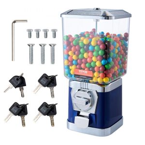 Food Display & Merchandising Equipment | 17″H Gumball Machine Vending Coin Bank Vintage Candy Dispenser PC Bule Blue Food Display & Merchandising Equipment Blue