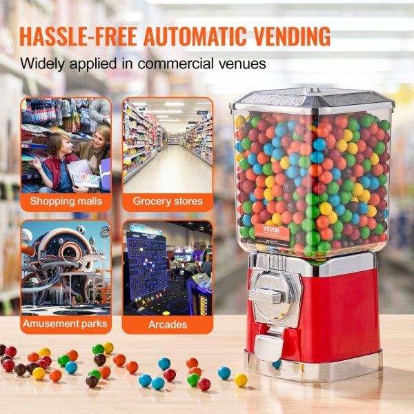 Food Display & Merchandising Equipment | 17″H Gumball Machine Vending Coin Bank Vintage Candy Dispenser PC Red Red Food Display & Merchandising Equipment Food Display & Merchandising Equipment