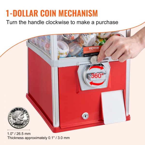 Food Display & Merchandising Equipment | 21″H Gumball Machine Vending Coin Bank Vintage Gumballs Dispenser PS Red Red Food Display & Merchandising Equipment Food Display & Merchandising Equipment