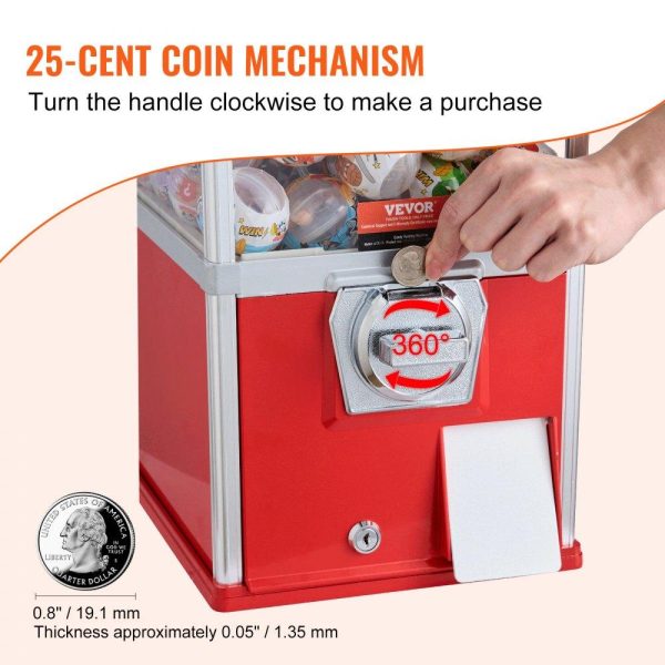 Food Display & Merchandising Equipment | 25″H Gumball Machine Vending Coin Bank Vintage Gumballs Dispenser PS Red Red Food Display & Merchandising Equipment Food Display & Merchandising Equipment