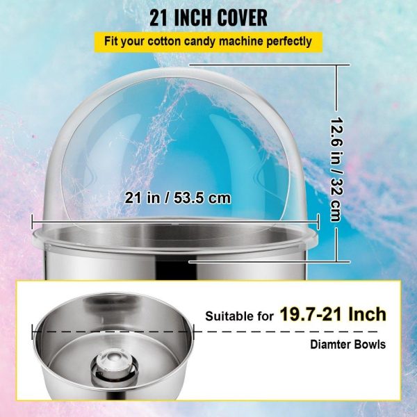 Food Display & Merchandising Equipment | Candy Machine Bubble Shield 20.5 Inch Clear Plastic Cotton Candy Cover for Commercial Candy Maker Machine Food Display & Merchandising Equipment Food Display & Merchandising Equipment