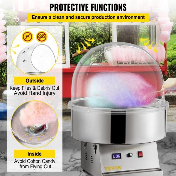 Food Display & Merchandising Equipment | Candy Machine Bubble Shield 20.5 Inch Clear Plastic Cotton Candy Cover for Commercial Candy Maker Machine Food Display & Merchandising Equipment Food Display & Merchandising Equipment