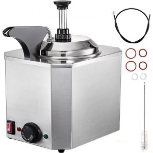 Food Display & Merchandising Equipment | Cheese Dispenser with Pump, 2.6 Qt Capacity Cheese Warmer, Stainless Steel Hot Fudge Warmer with Pump 650W Cheese Dispenser, 30-110℃ Temp Adjustable, for Hot Fudge Cheese Caramel Food Display & Merchandising Equipment Food Display & Merchandising Equipment