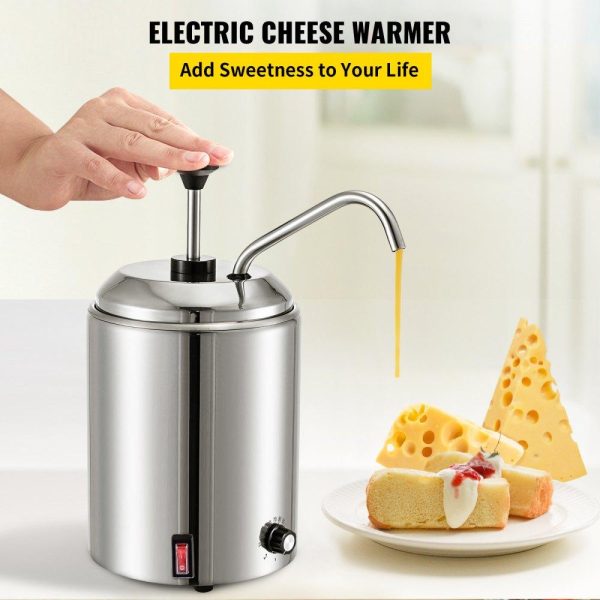 Food Display & Merchandising Equipment | Cheese Dispenser with Pump 2.64 Qt Capacity Hot Fudge Warmer with Pump 110 V 650W Cheese Warmer Stainless Steel Cheese Dispenser with Pump 30-110℃ Temp Adjustable for Hot Fudge Cheese Caramel Food Display & Merchandising Equipment Food Display & Merchandising Equipment