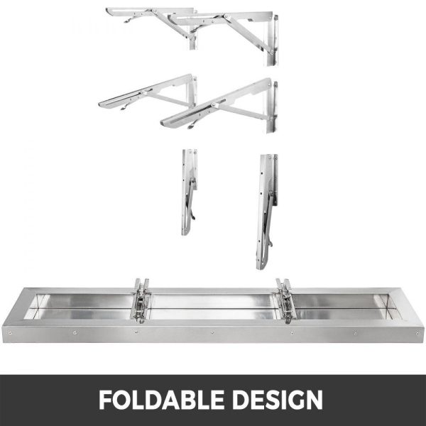 Food Display & Merchandising Equipment | Concession Shelf 48L x 12W Inch Stainless Steel Drop Down Folding Serving Food Shelf Stand Serving for Concession Trailer Serving Window Food Display & Merchandising Equipment Food Display & Merchandising Equipment