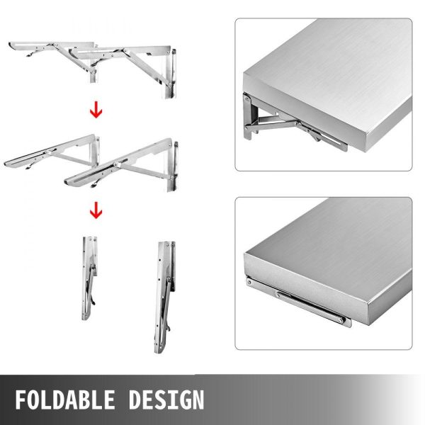 Food Display & Merchandising Equipment | Concession Shelf 70.8L x 11.4W Inch with Stainless Steel Frame and Surface Board for Food Trailer Serving Window Food Display & Merchandising Equipment Food Display & Merchandising Equipment