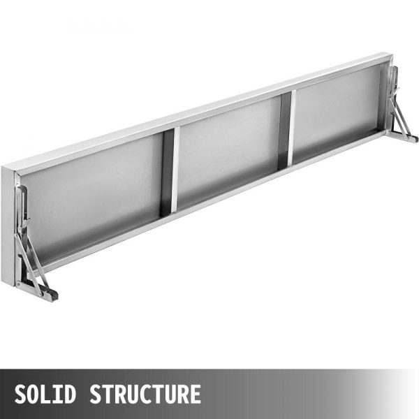 Food Display & Merchandising Equipment | Concession Shelf 70.8L x 11.4W Inch with Stainless Steel Frame and Surface Board for Food Trailer Serving Window Food Display & Merchandising Equipment Food Display & Merchandising Equipment