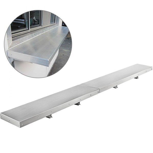 Food Display & Merchandising Equipment | Concession Shelf 96L x 12W Inch Stainless Steel Drop Down Folding Serving Food Shelf Stand Serving for Concession Trailer Serving Window Food Display & Merchandising Equipment Food Display & Merchandising Equipment