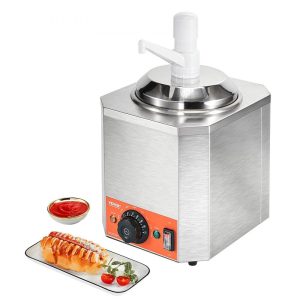 Food Display & Merchandising Equipment | Electric Cheese Dispenser with Pump, 2.3 Qt Commercial Hot Fudge Warmer, Plastic Pump Dispenser, 86-230℉ Temp Adjustable Nacho Cheese Sauce Warmer, for Hot Fudge Cheese Caramel Food Display & Merchandising Equipment Food Display & Merchandising Equipment