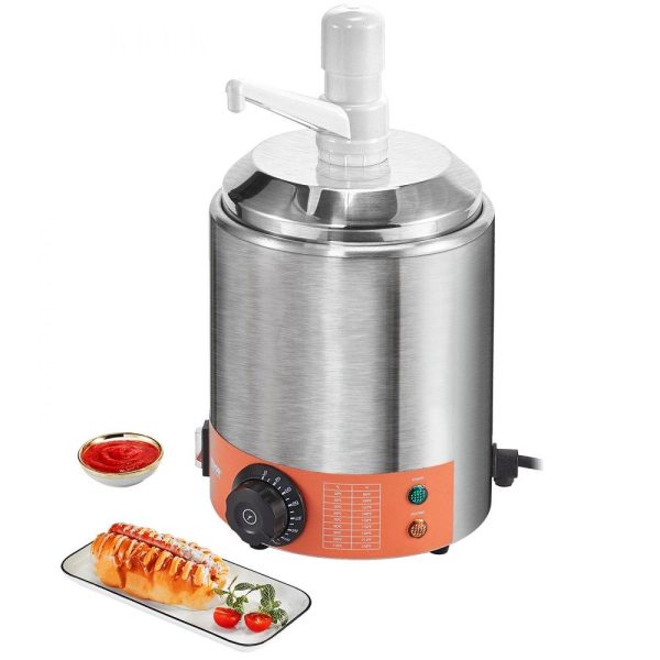 Food Display & Merchandising Equipment | Electric Cheese Dispenser with Pump, 2.3 Qt Commercial Hot Fudge Warmer, Plastic Pump Dispenser, 86-230℉ Temp Adjustable Nacho Cheese Sauce Warmer, for Hot Fudge Cheese Caramel Food Display & Merchandising Equipment Food Display & Merchandising Equipment