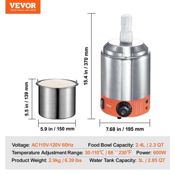 Food Display & Merchandising Equipment | Electric Cheese Dispenser with Pump, 2.3 Qt Commercial Hot Fudge Warmer, Plastic Pump Dispenser, 86-230℉ Temp Adjustable Nacho Cheese Sauce Warmer, for Hot Fudge Cheese Caramel Food Display & Merchandising Equipment Food Display & Merchandising Equipment