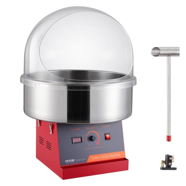 Food Display & Merchandising Equipment | Electric Cotton Candy Machine, 1000W Candy Floss Maker, Commercial Cotton Candy Machine with Cover, Stainless Steel Bowl, and Sugar Scoop, Perfect for Home Kids Birthday, Family Party (Red) Food Display & Merchandising Equipment Food Display & Merchandising Equipment