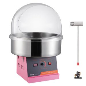 Food Display & Merchandising Equipment | Electric Cotton Candy Machine, 1000W Candy Floss Maker, Commercial Cotton Candy Machine with Cover, Stainless Steel Bowl, and Sugar Scoop, Perfect for Home Kids Birthday, Family Party (Pink) Food Display & Merchandising Equipment Food Display & Merchandising Equipment