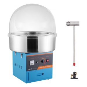 Food Display & Merchandising Equipment | Electric Cotton Candy Machine, 1000W Candy Floss Maker, Commercial Cotton Candy Machine with Cover, Stainless Steel Bowl, Sugar Scoop, Drawer, Perfect for Home Kids Birthday, Family Party, Blue Food Display & Merchandising Equipment Food Display & Merchandising Equipment