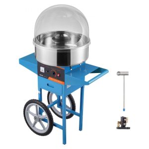 Food Display & Merchandising Equipment | Electric Cotton Candy Machine with Cart, 1000W Commercial Candy Floss Maker with Cover, Stainless Steel Bowl, Sugar Scoop and Drawer, Perfect for Home, Kids Birthday, Family Party, Blue Food Display & Merchandising Equipment Food Display & Merchandising Equipment