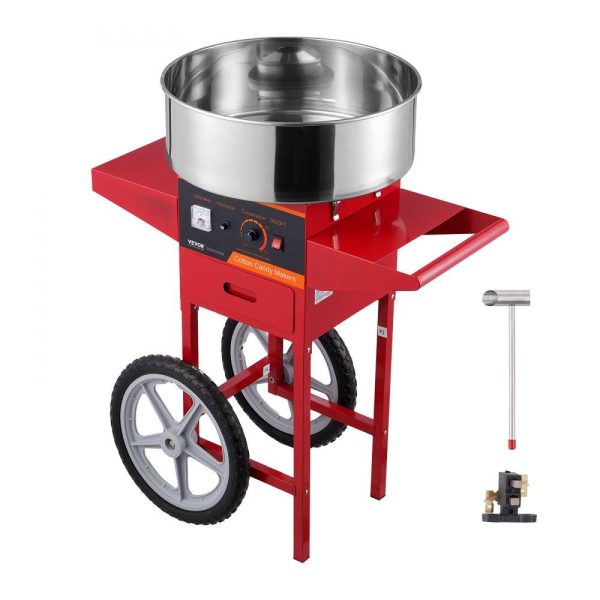 Food Display & Merchandising Equipment | Electric Cotton Candy Machine with Cart, 1000W Commercial Candy Floss Maker with Stainless Steel Bowl, Sugar Scoop and Drawer, Perfect for Home, Kids Birthday, Family Party, Red Red Food Display & Merchandising Equipment Food Display & Merchandising Equipment