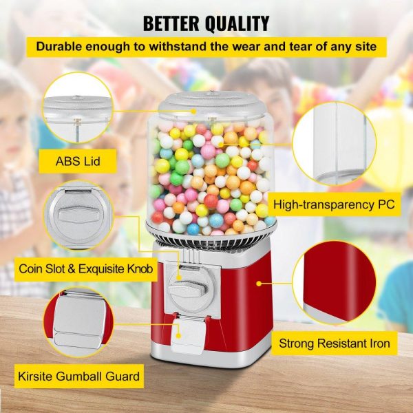 Food Display & Merchandising Equipment | Gumball Machine, 1-inch Candy Vending Machine, Commercial Gumball Vending Machine with Adjustable Candy Outlet Size, Metal Gumball Dispenser Machine for Home, Gaming Stores Food Display & Merchandising Equipment Food Display & Merchandising Equipment