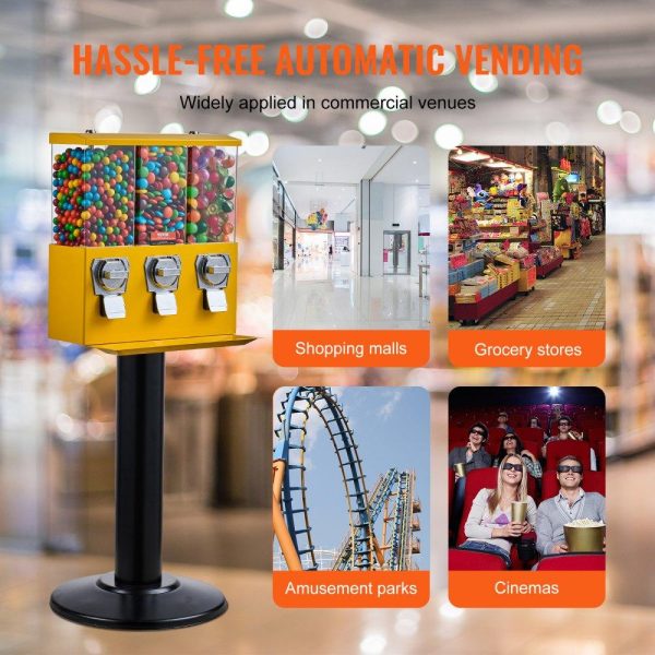 Food Display & Merchandising Equipment | Gumball Machine Vending Coin Bank Vintage Candy Dispenser Stand Yellow Yellow Restaurant & Food Service Food Display & Merchandising Equipment