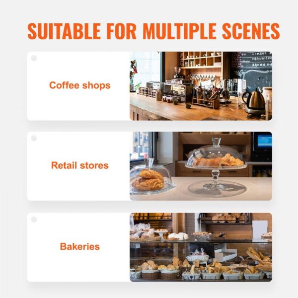 Food Display & Merchandising Equipment | Pastry Display Case, 2-Tier Commercial Countertop Bakery Display Case, Acrylic Display Box with Rear Door Access & Removable Shelves, Keep Fresh for Donut Bagels Cake Cookie, 22″x14″x14″ Food Display & Merchandising Equipment Food Display & Merchandising Equipment