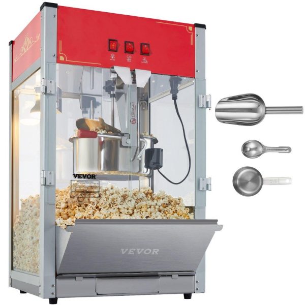 Food Display & Merchandising Equipment | Popcorn Popper Machine 12 Oz Countertop Popcorn Maker 1440W 80 Cups Red Food Display & Merchandising Equipment Food Display & Merchandising Equipment