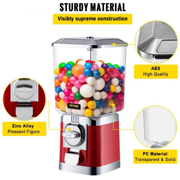 Food Display & Merchandising Equipment | Vending Machine, Classic Gumball Bank, Huge Load Capacity Candy Gumball Machine, Mini Vending Machines, Gumball Dispenser Machine for Kids, Perfect for Birthdays, Christmas and Kiddie Parties Food Display & Merchandising Equipment Food Display & Merchandising Equipment