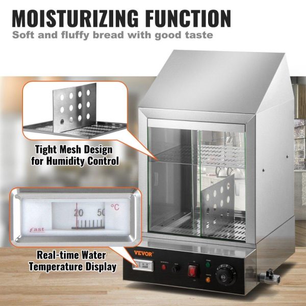 Food Holding & Warming Equipment | 1200W Commercial Hot Dog Steamer 2 Tier Electric Bun Warmer w/ Slide Doors Food Holding & Warming Equipment Food Holding & Warming Equipment